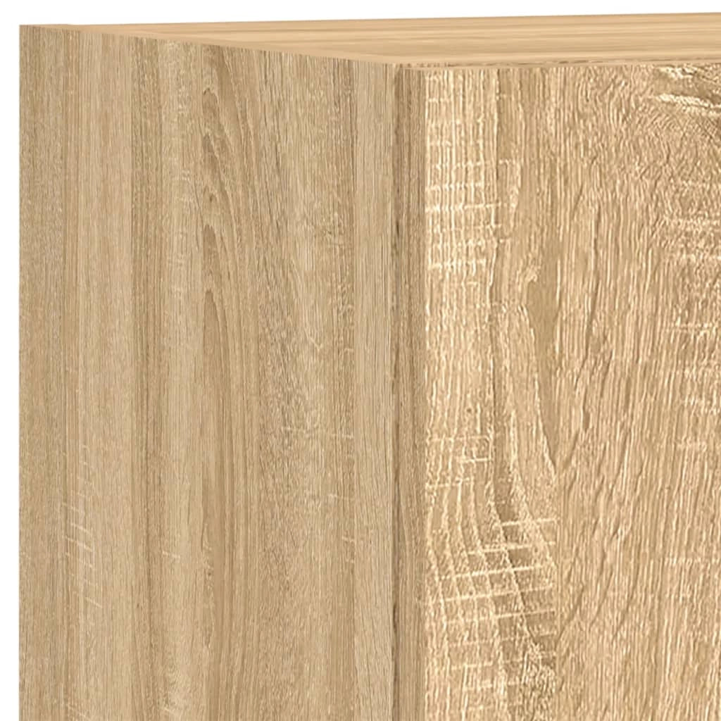 Mobile TV multimediale scaffale TV credenza mobile TV sala da pranzo soggiorno camera da letto con illuminazione a LED 5 pezzi rovere Sonoma legno ingegnerizzato marrone 02_0029413