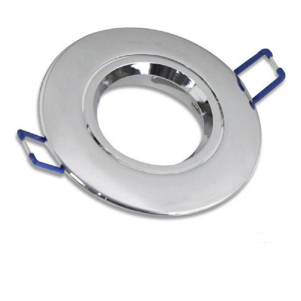 Trade Shop - Porta Faretto Da Incasso Tondo Supporto Faretti Portafaretto Controsoffitto P12 - Argetno Lucido