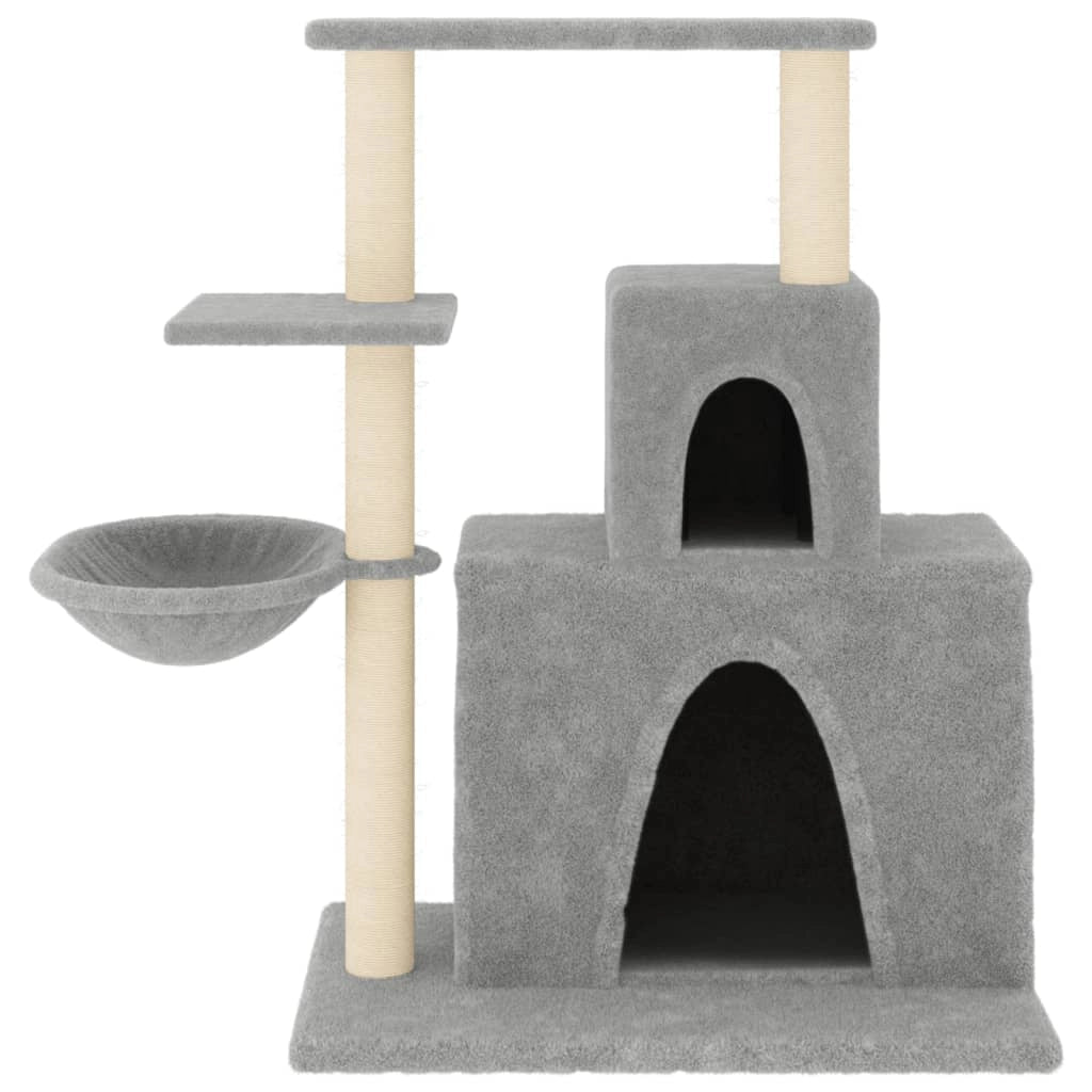 Tiragraffi per gatti torre per arrampicata giocattolo piattaforma per arrampicata con tiragraffi in sisal leggero 83 cm grigio 02_0022622