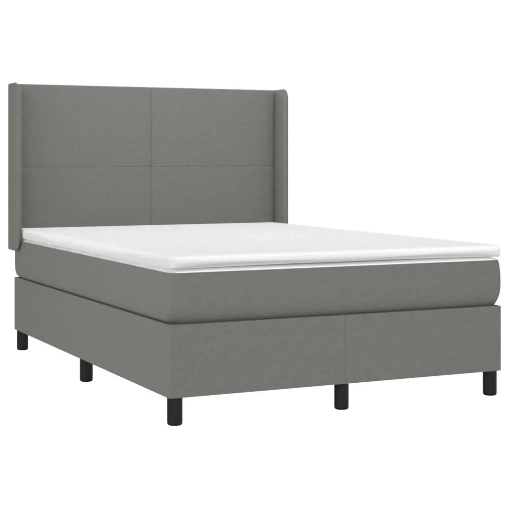 Giroletto a Molle con Materasso Grigio Scuro 140x190 cm Tessuto 3131266