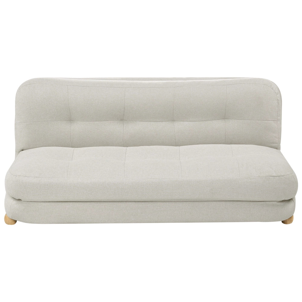 Divano letto bianco sporco rivestimento in finto lino gambe in legno 2 posti funzione letto trapuntato soggiorno camera da letto camera degli ospiti