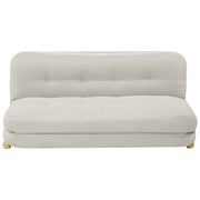 Divano letto bianco sporco rivestimento in finto lino gambe in legno 2 posti funzione letto trapuntato soggiorno camera da letto camera degli ospiti