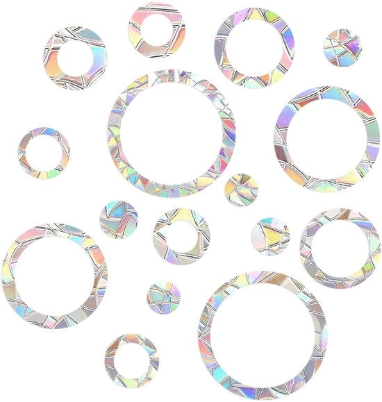 Decorazioni per Finestre - Sticker per Vetro - 32 Pezzi - PVC - Cattura di Luce - Decorazione per Finestre - Effetto Arcobaleno