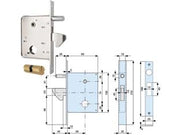 SERRATURA INF. CANCELLI SCORREVOLI GANCIO+CONTROPIASTRA MM.130H 573- - mm.58 (573580) - 2 pezzi MG