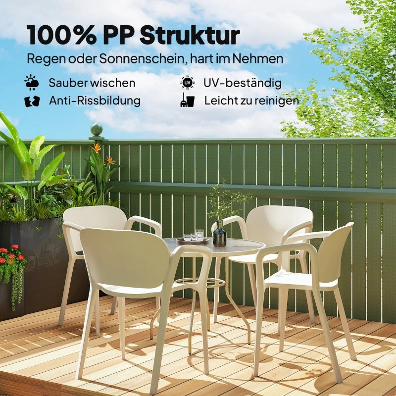 SEDIA da giardino impilabile 60x56x75 cm Plastica Bianca Set da 4 pezzi