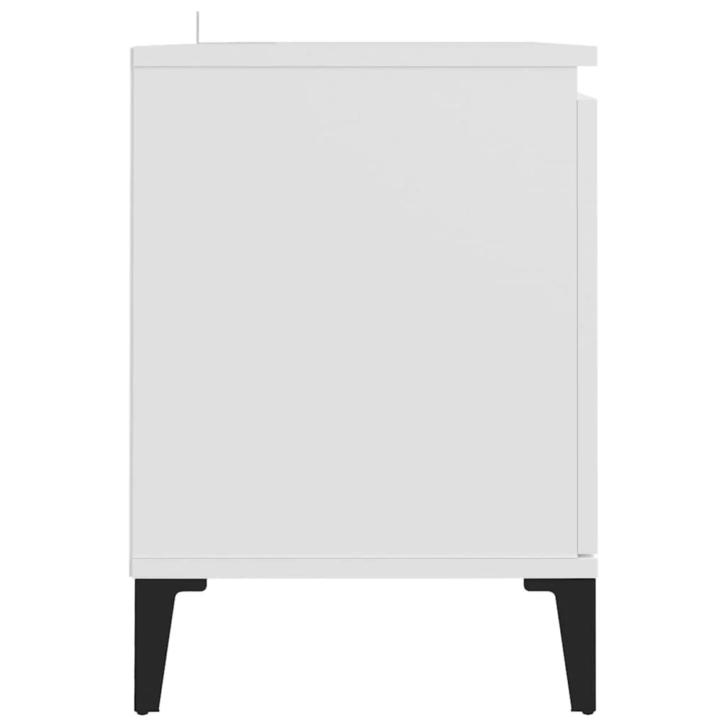 Mobile TV multimediale scaffale TV credenza mobile TV per sala da pranzo soggiorno camera da letto con gambe in metallo 103,5 x 35 x 50 cm bianco 02_0026858
