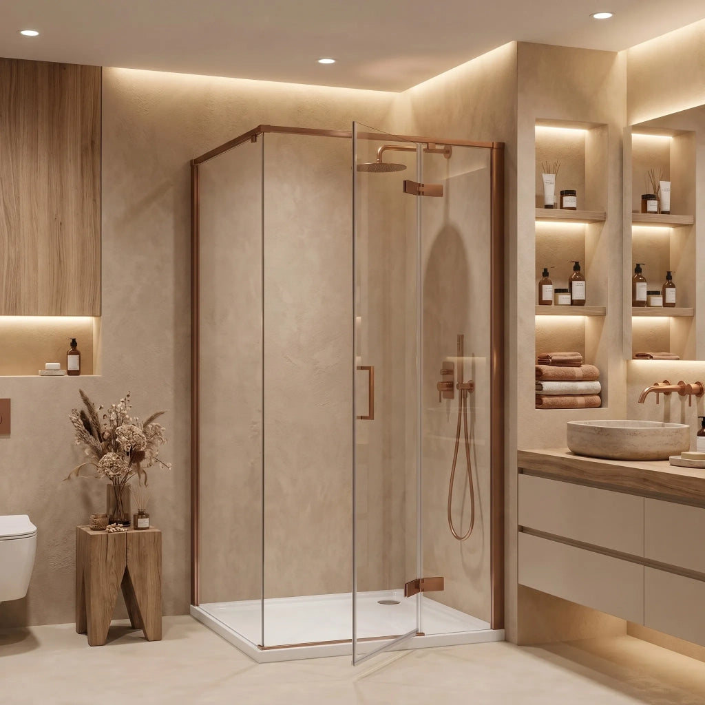 Cabina Doccia Rea Bruno 90x90 Brush Copper