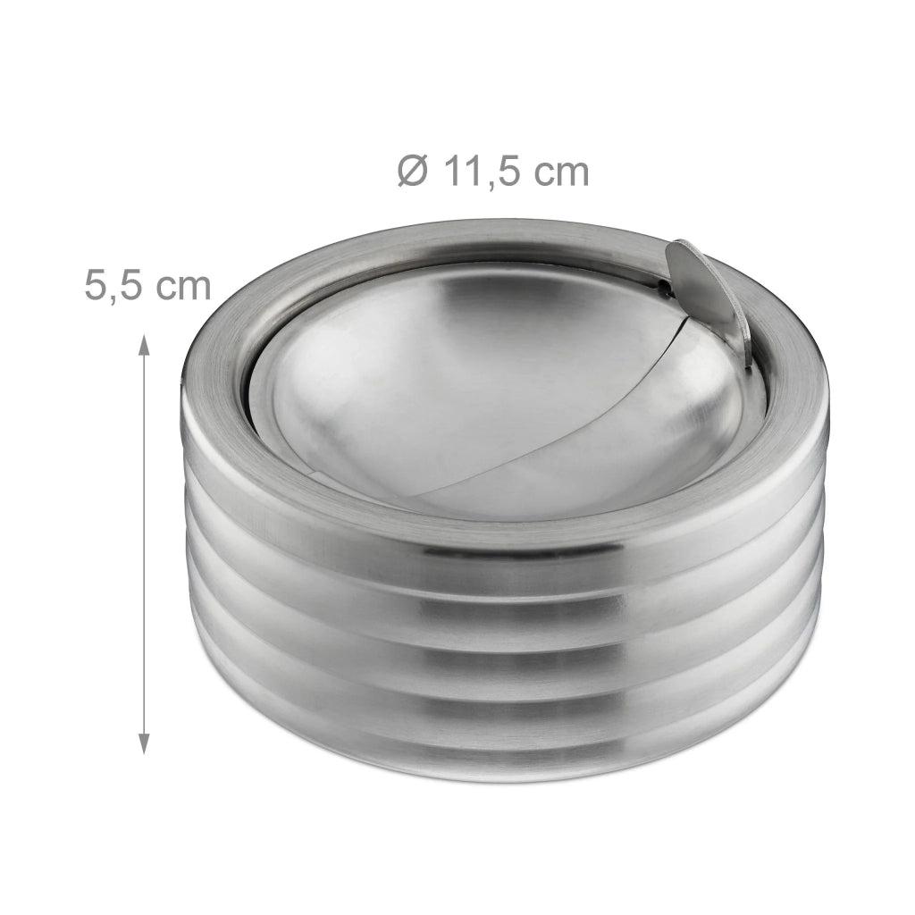 Pratico posacenere da esterno antivento giardino balcone 5,5 x 11,5 cm in acciaio inox argentato 13_0004733
