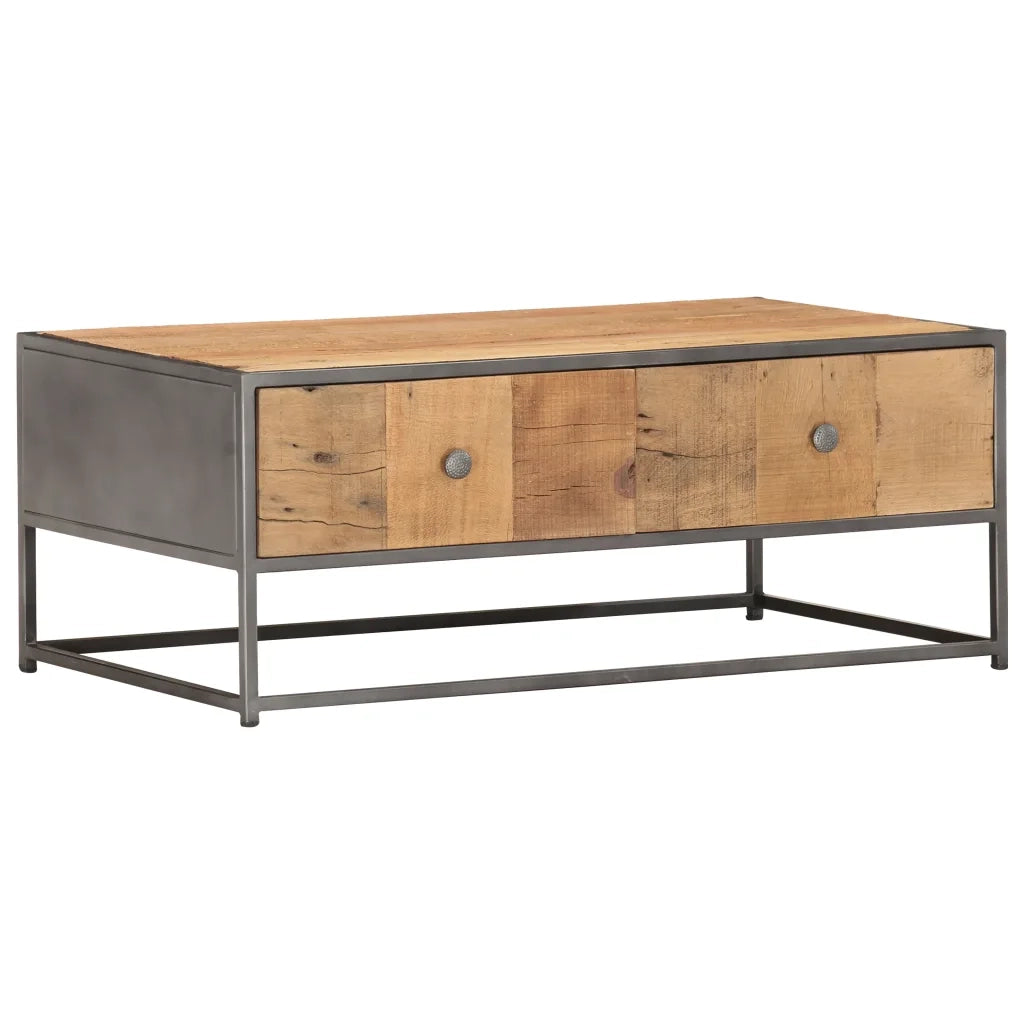 Tavolino da Salotto 90x50x35 cm in Legno Massello di Recupero 286530
