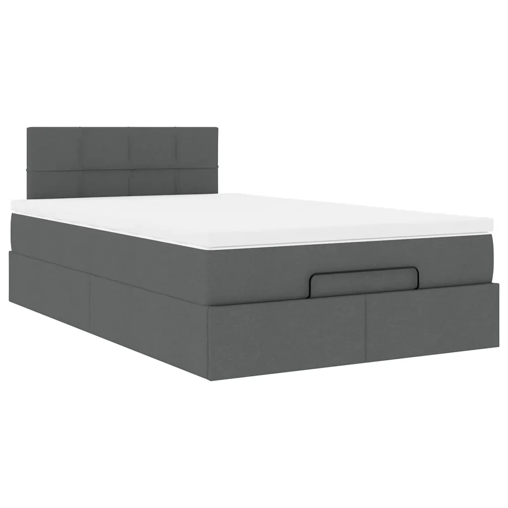 Pouf Letto con Materasso Grigio Scuro 120x200 cm in Tessuto 3311450