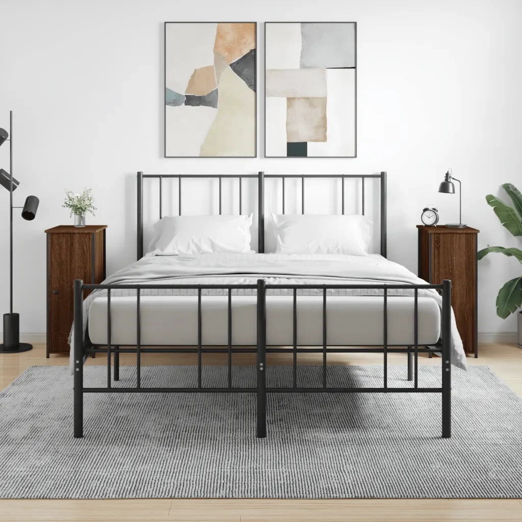Set di 2 Comodini | Armadio da Notte | Mobiletto da notte Rovere Marrone 32x42x80 cm in Legno Multistrato
