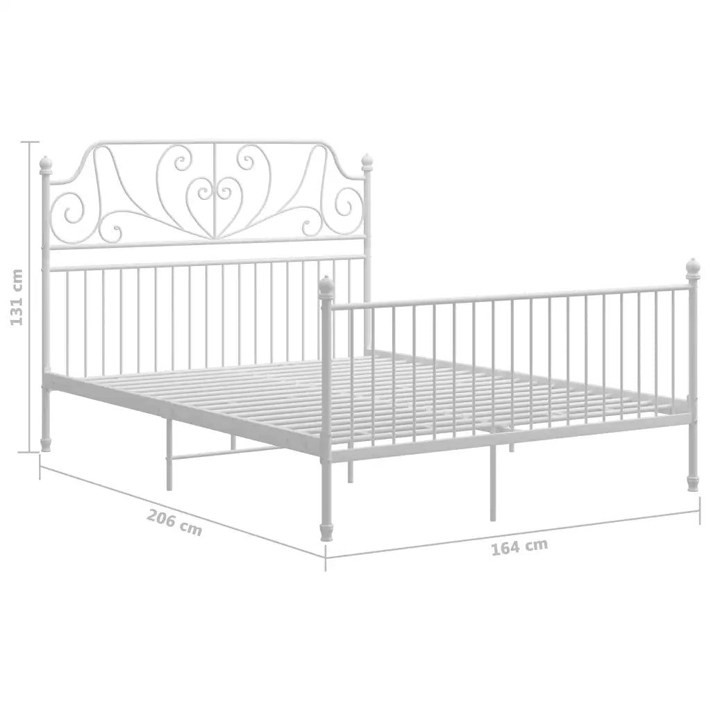 Giroletto-Struttura Letto Bianco in Metallo 160x200 cm 319556