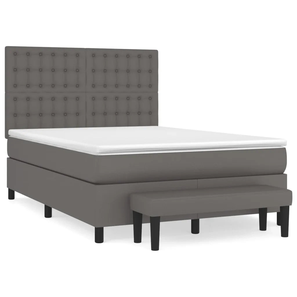 Giroletto a Molle con Materasso Grigio 140x190 cm in Similpelle 3137663