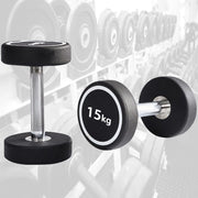 Trade Shop - Manubrio Singolo Professionale In Vinile Da 15 Kg Pesi Palestra Fitness Sport -