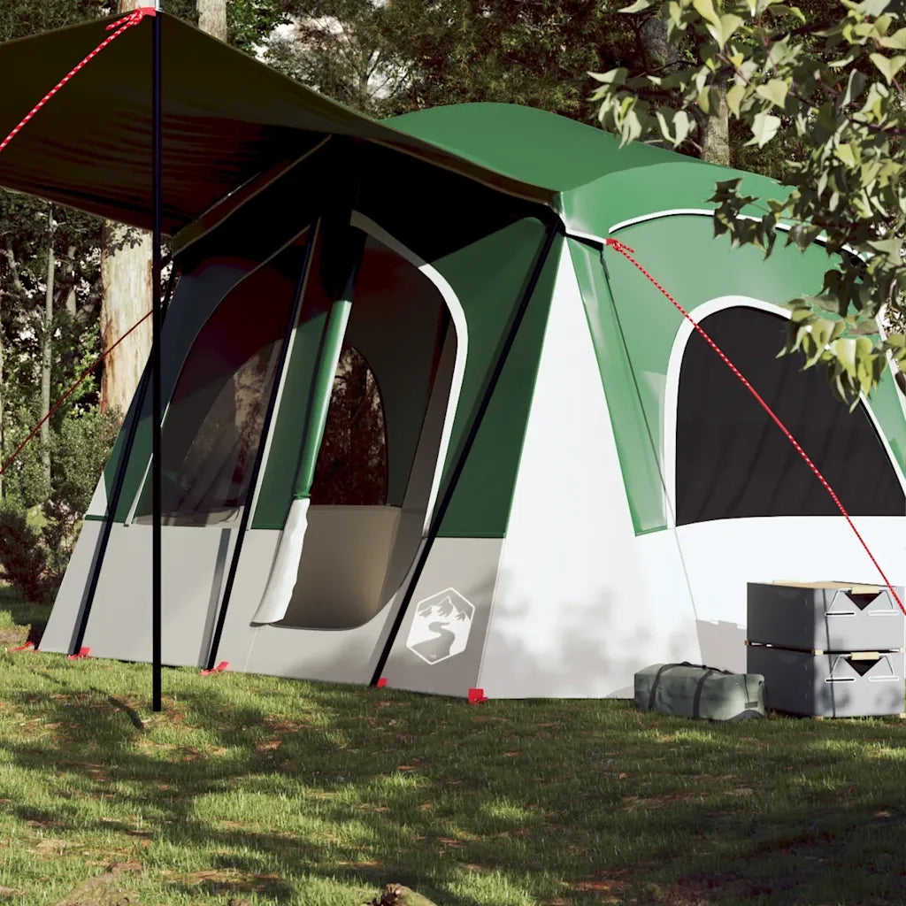 Tenda da Campeggio a Cabina per 5 Persone-Tenda per Escursionismo Verde Impermeabile