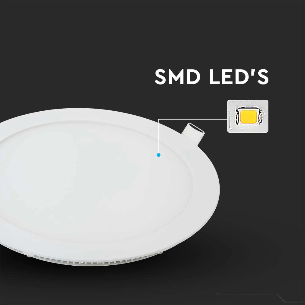 Downlight LED Pannello Premium 12W Rotondo 6400K 1050lm – V-TAC – VT-1207RD-N