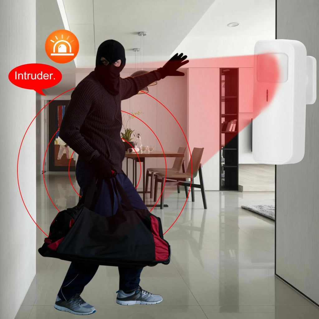 SENSORE DI MOVIMENTO PIR VOLUMETRICO WIRELESS ALLARME ANTIFURTO RF 433 MHZ