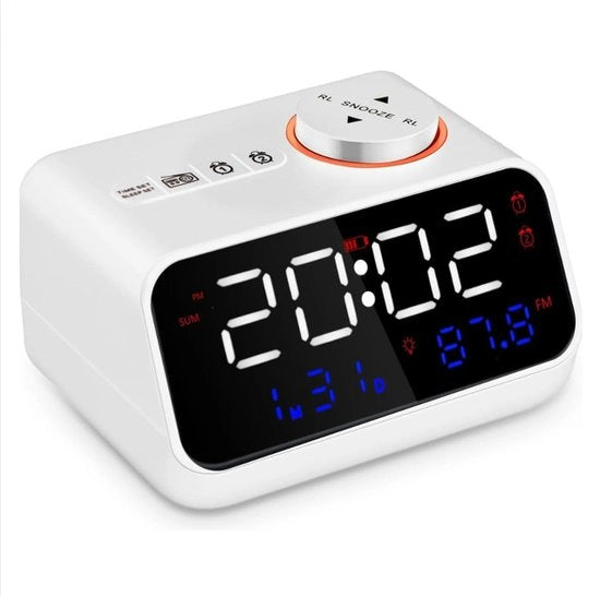 Radio sveglia su corrente - Radio sveglia FM senza DAB+ con funzione di sonno - Radio sveglia digitale con corrente doppie porte USB