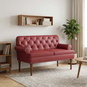 Loveseat con bottoni imbottiti Rosso Vino 120 x 65 x 77 cm 42041860