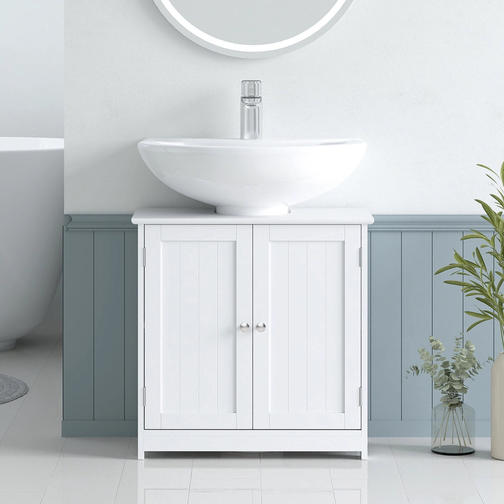 Mobile da bagno sottolavabo ¨C zephmum ¨C bianco legno 60x30x60 cm