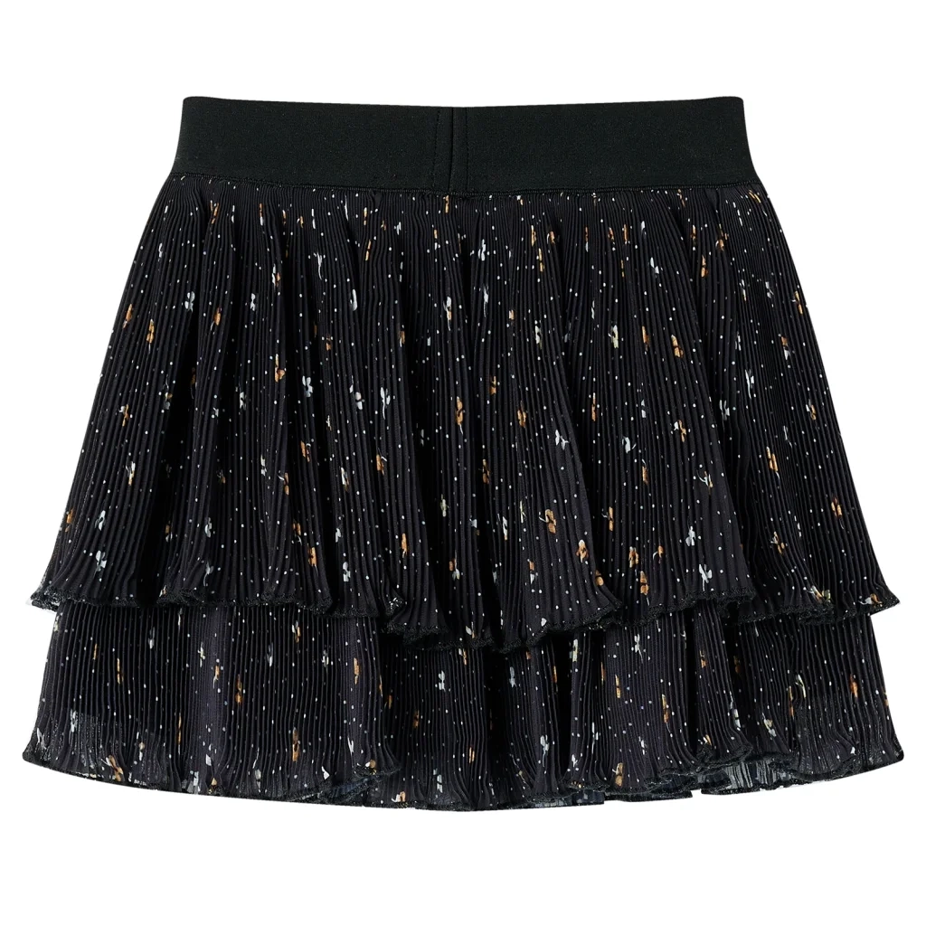 Gonna da Bambina a Strati con Design Arricciatura Nera 128 CFW5807486