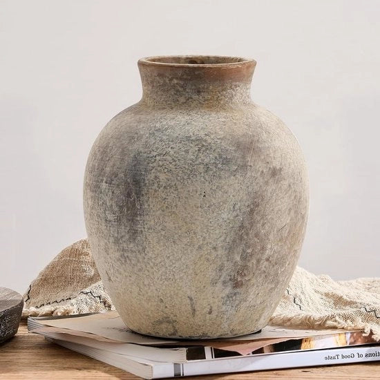 Vaso di ceramica rustico boho per decorazione domestica, terracotta per soggiorno, tavolo e pannelli di decorazione, stile di campagna, grigio 

(se si riferisce a un prodotto specifico con codice o numero di modello, specificare qui)
