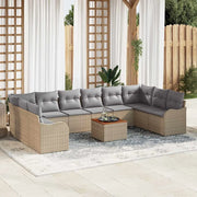 Set Divano da Giardino con cuscino 11 pcs Beige polyrattan 3347504