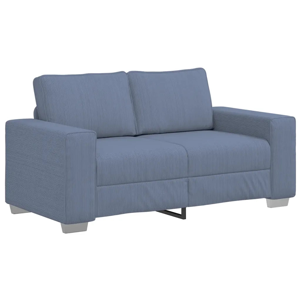 Divano Divanetto Blu 120 cm Tessuto di Velluto a Coste