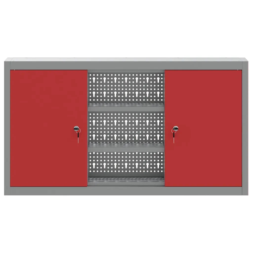 Mobile per attrezzi con blocco Rosso e Grigio 100 x 20 x 55 cm CFW7065715