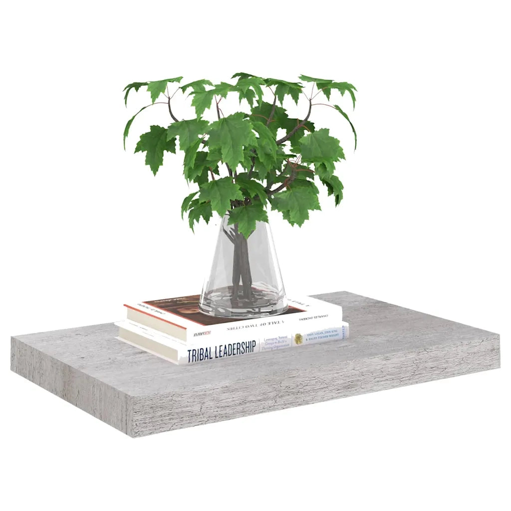 Scaffale a Parete Grigio Cemento 50x23,5x3,8 cm in MDF