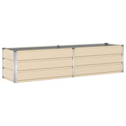 Fioriera da esterno dal design industriale moderno 195 x 50 x 45 cm acciaio zincato color avorio 02_0059156
