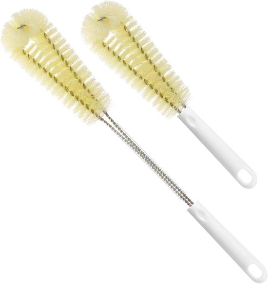 Set di 2 spazzole per pulire flessini per uso domestico - Ideale per il lavaggio di birra, flessini per bambini, bicchieri di vino, pipette, flessini idraulici e altro ancora