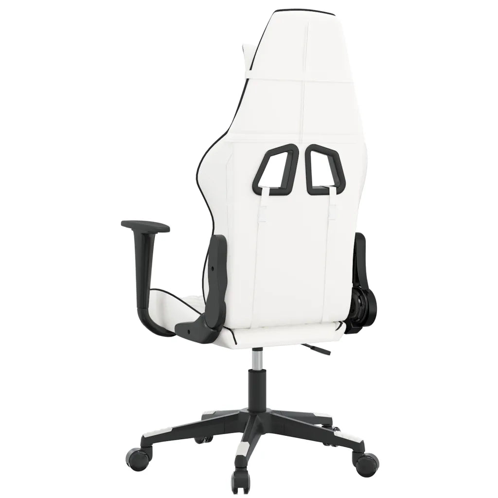 vidaXL Sedia da Gaming Bianco e Nero in Similpelle