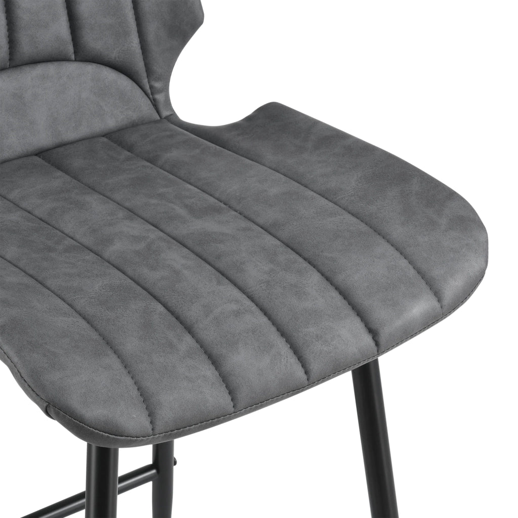 Set di 4 sgabelli da bar set di sgabelli da cucina similpelle scamosciata grigio scuro metallo 102,5 cm x 46,5 cm x 51 cm 03_0003716