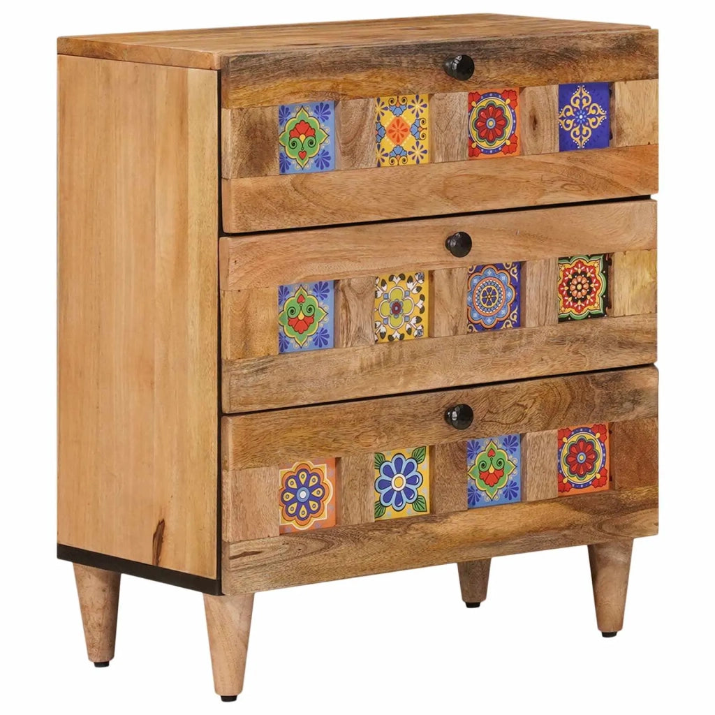 Comodino | Armadio da Notte | Mobiletto da notte con cassetto Naturale 50 x 33 x 62 cm