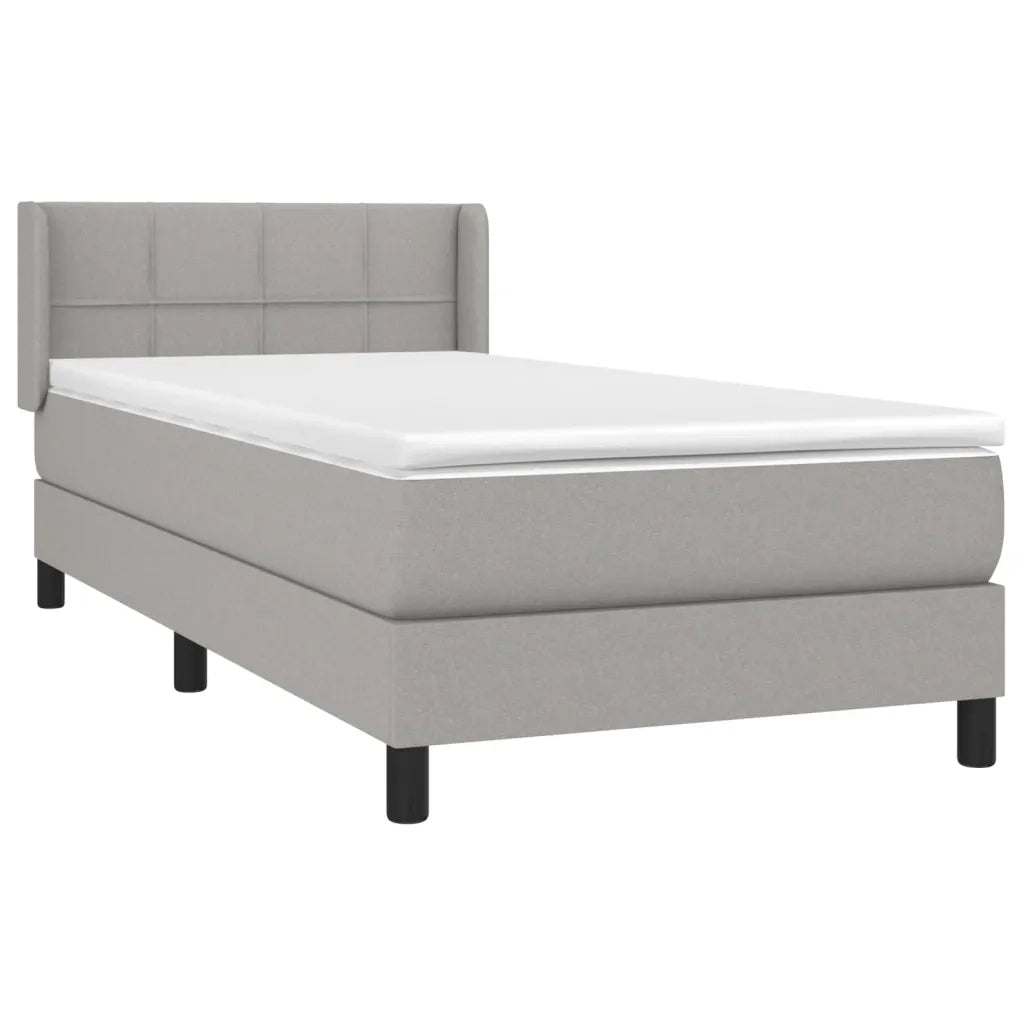Giroletto a Molle con Materasso Grigio Chiaro 90x200 cm Tessuto 3129681