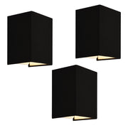 Set di 3 applique angolari E27 60W 20 x 16 x 13 cm paralume in lino nero 03_0007351