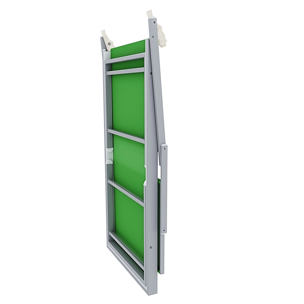 Lettino Sdraio Prendisole Professionale Richiudibile In Alluminio E Textilene con Tettino Parasole Orientabile Lettino Relax Mare Spiaggia Piscina Giardino Solarium 182 x 60 x 38 Cm Verde