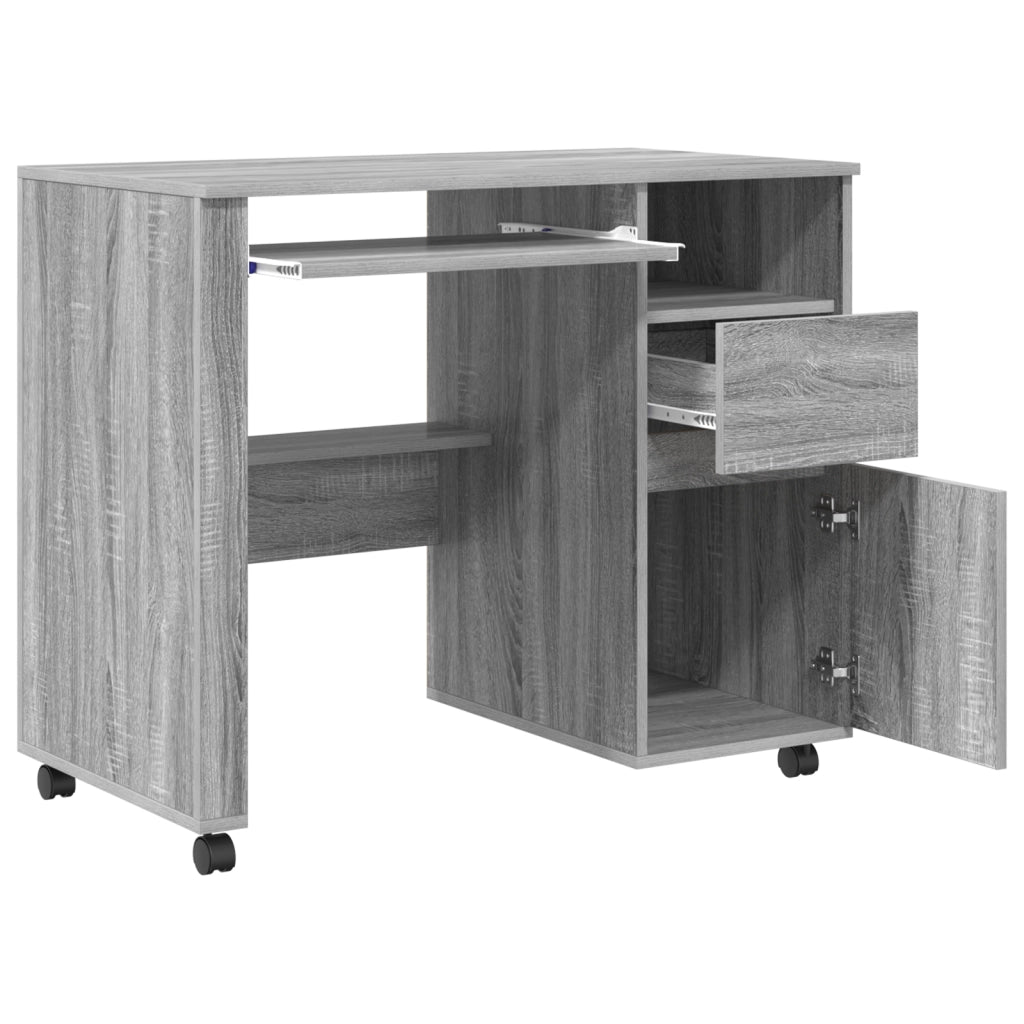 Scrivania Grigia per Computer Grigio Sonoma Legno Ingegnerizzato