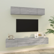 Set di Mobili Porta TV 4 pz-Set di 4 Credenza per TV Grigio Sonoma in Legno Multistrato 570359