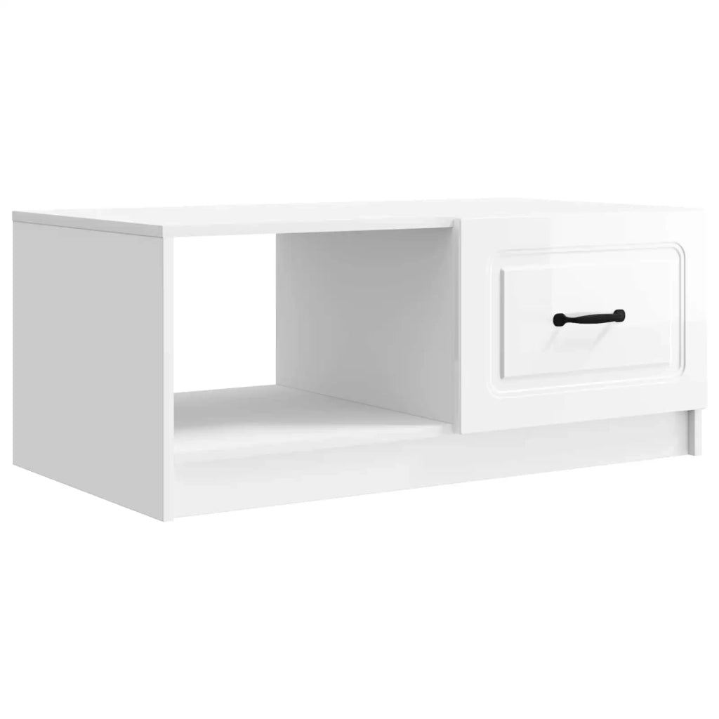 Tavolino da salotto Bianco Lucido 90 x 50 x 37 cm