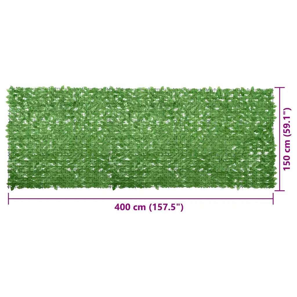 Paravento da Balcone-Pannello per balcone con Foglie Verdi 400x150 cm