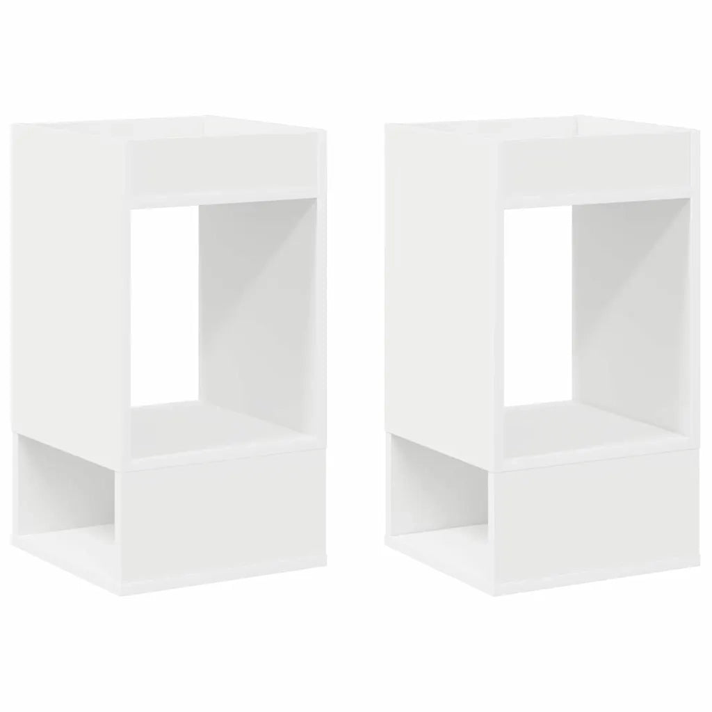 Tavolino 2 pcs Bianco 30 x 30 x 56 cm Legno multistrato 890929