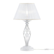 Maytoni Lampada da scrivania shabby chic Grace 1 luce E14 bianco metallo diffusore bianco