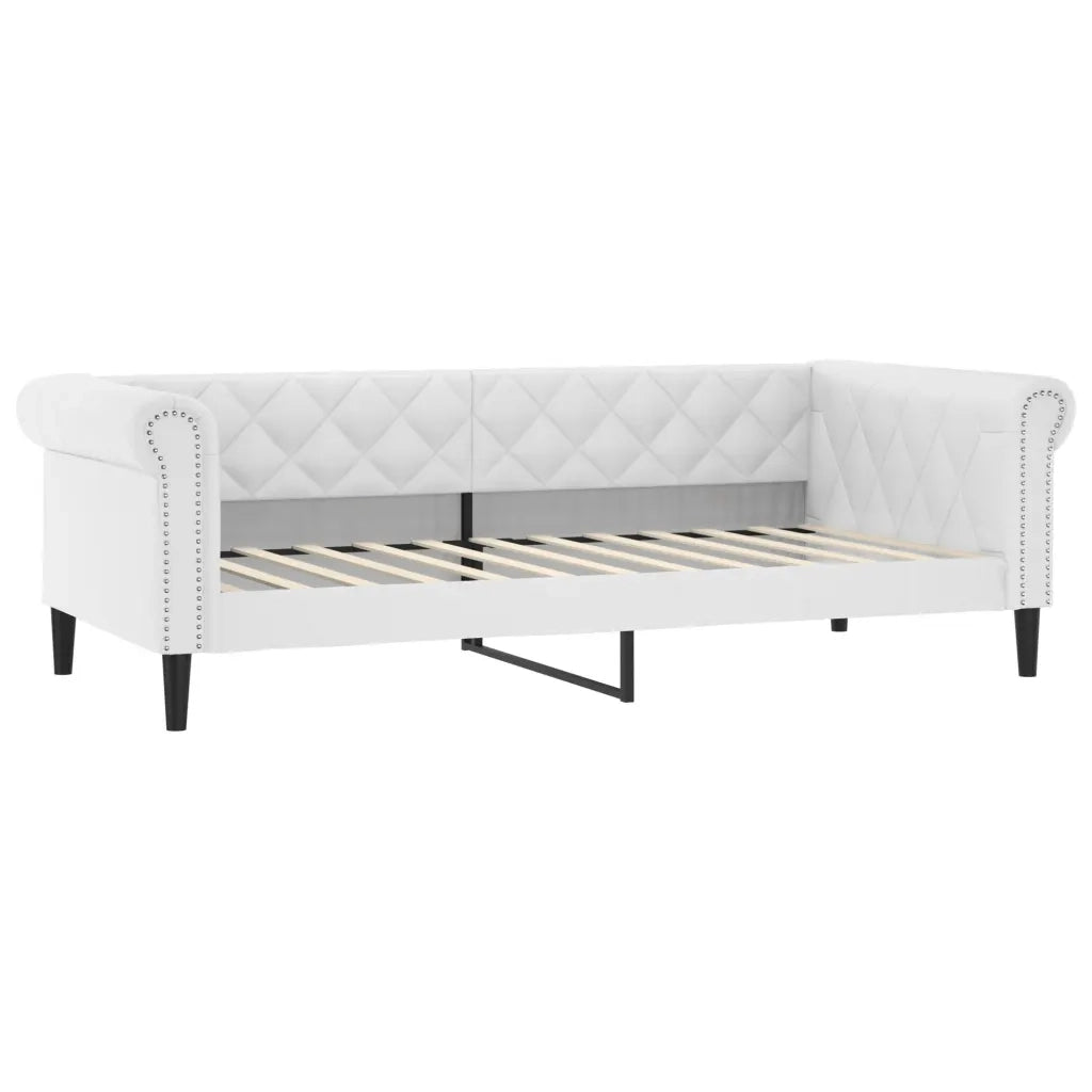 Divano Letto Estraibile e Materassi Bianco 90x200 cm Similpelle