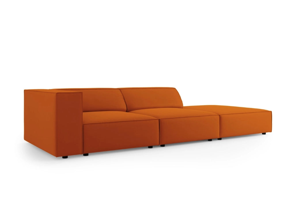 Cosmopolitan Design - Divano destro "Arendal" 4 posti in velluto terracotta 