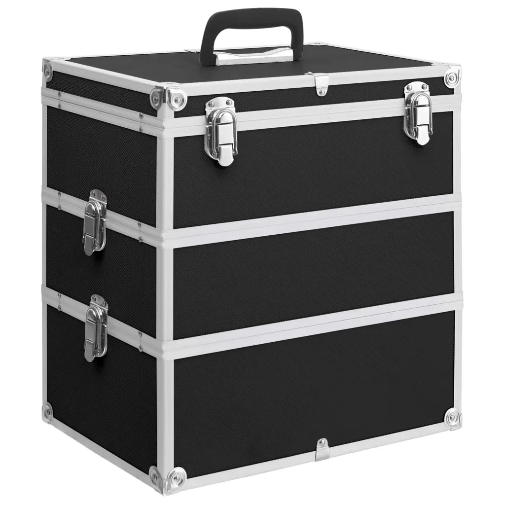Valigia per Cosmetici 37x24x40 cm Nera in Alluminio cod mxl 128512
