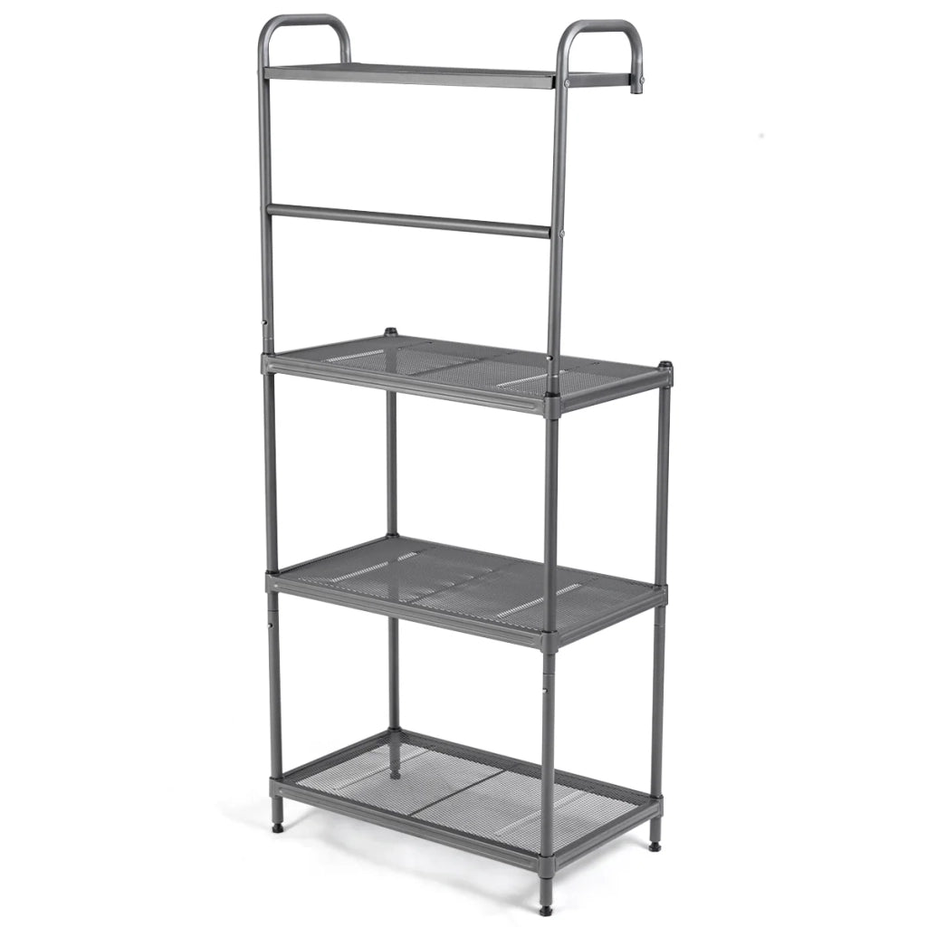 Scaffale da cucina a 4 ripiani 60 x 34,5 x 136 cm spazio di archiviazione ottimizzato piedini regolabili stile moderno ferro grigio 20_0012051