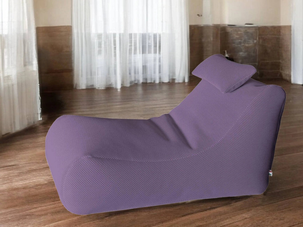 Pouf ??hck, Poltrona multiuso, Poltroncina sacco, Pouf poggiapiedi, Made in Italy, 70x120 h65 cm, Viola