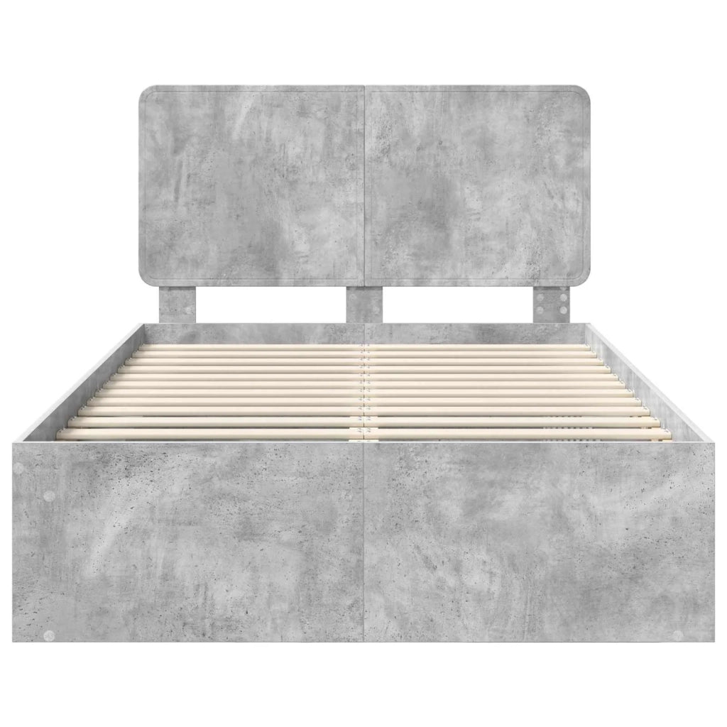 Struttura del letto Grigio Concretè 135 x 190 cm Pino massello